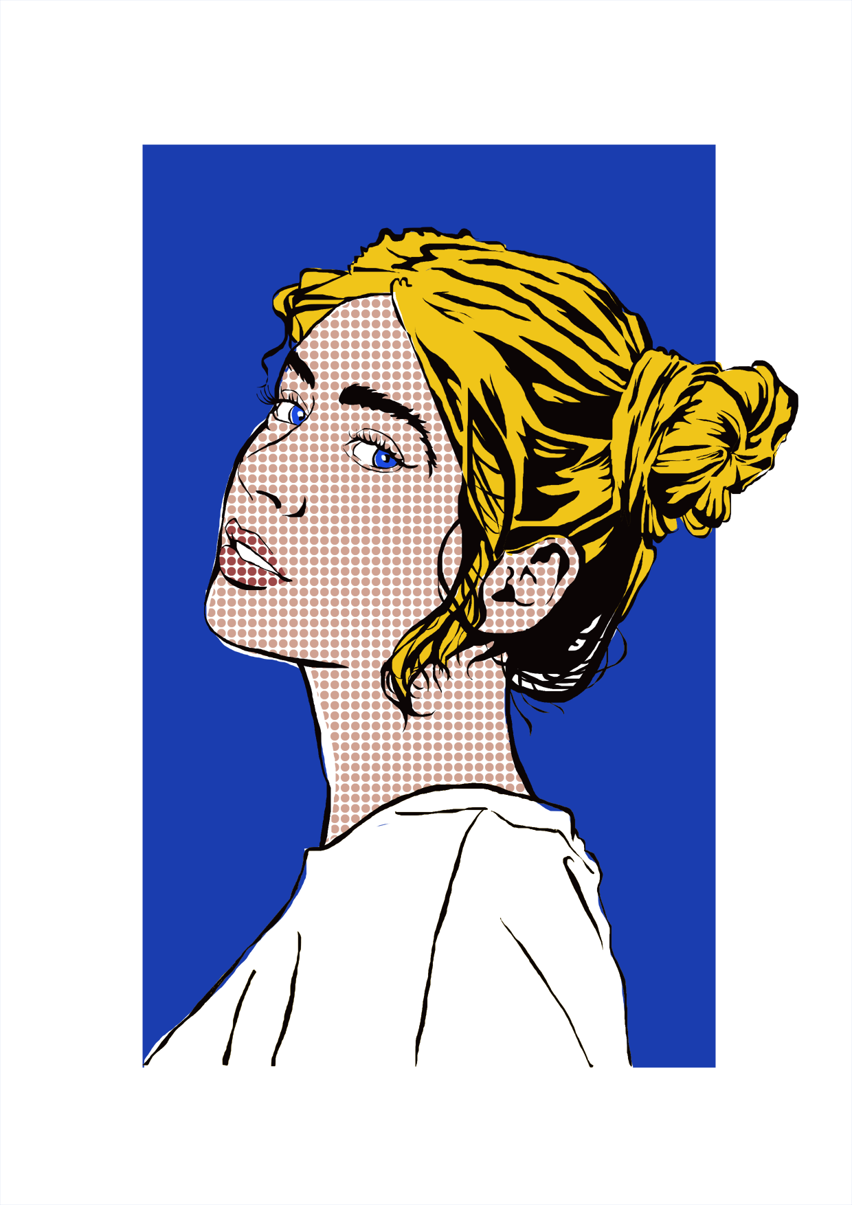 portrait in style of roy lichtenstein