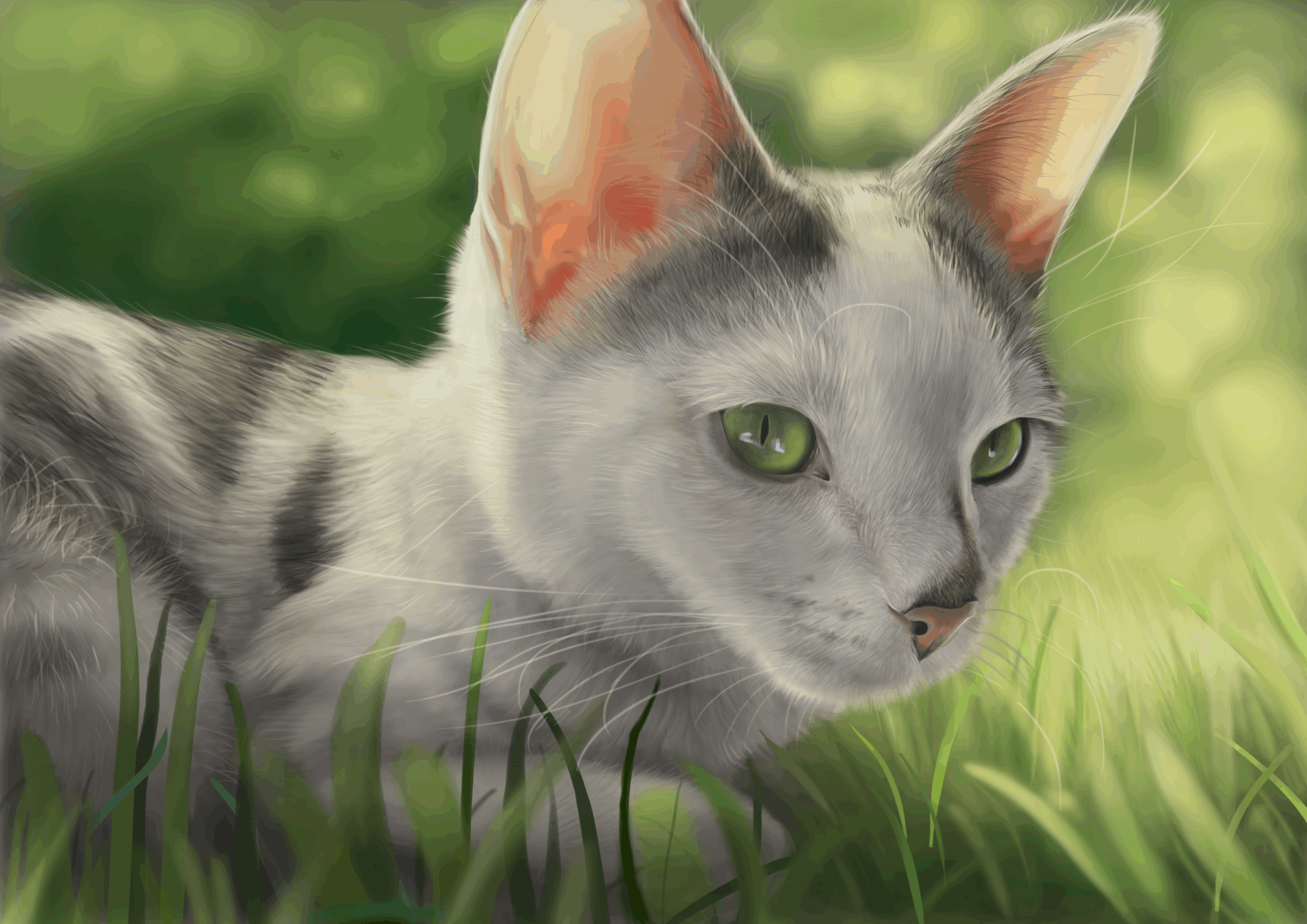 digital portrait of a cat
