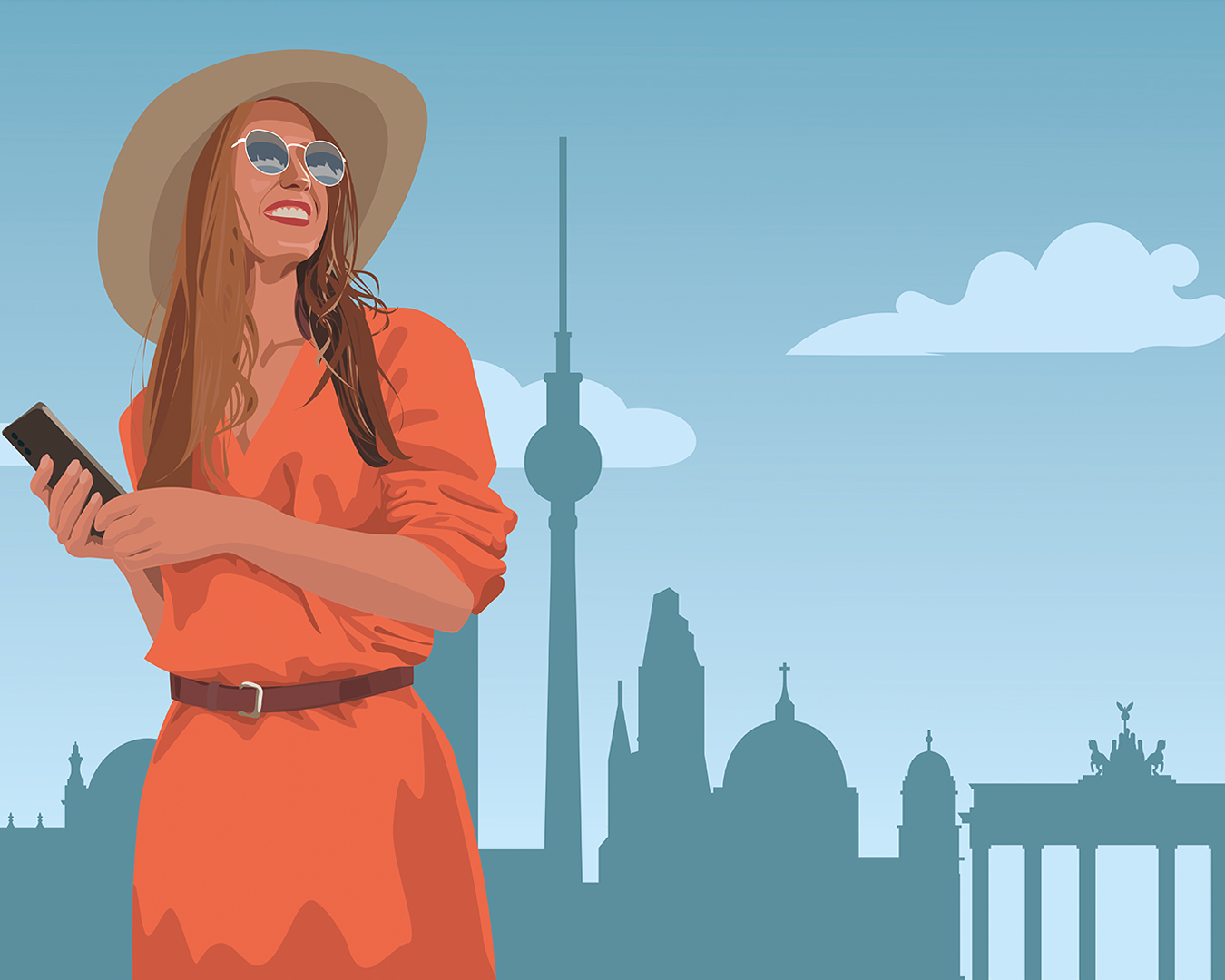 young woman, traveling